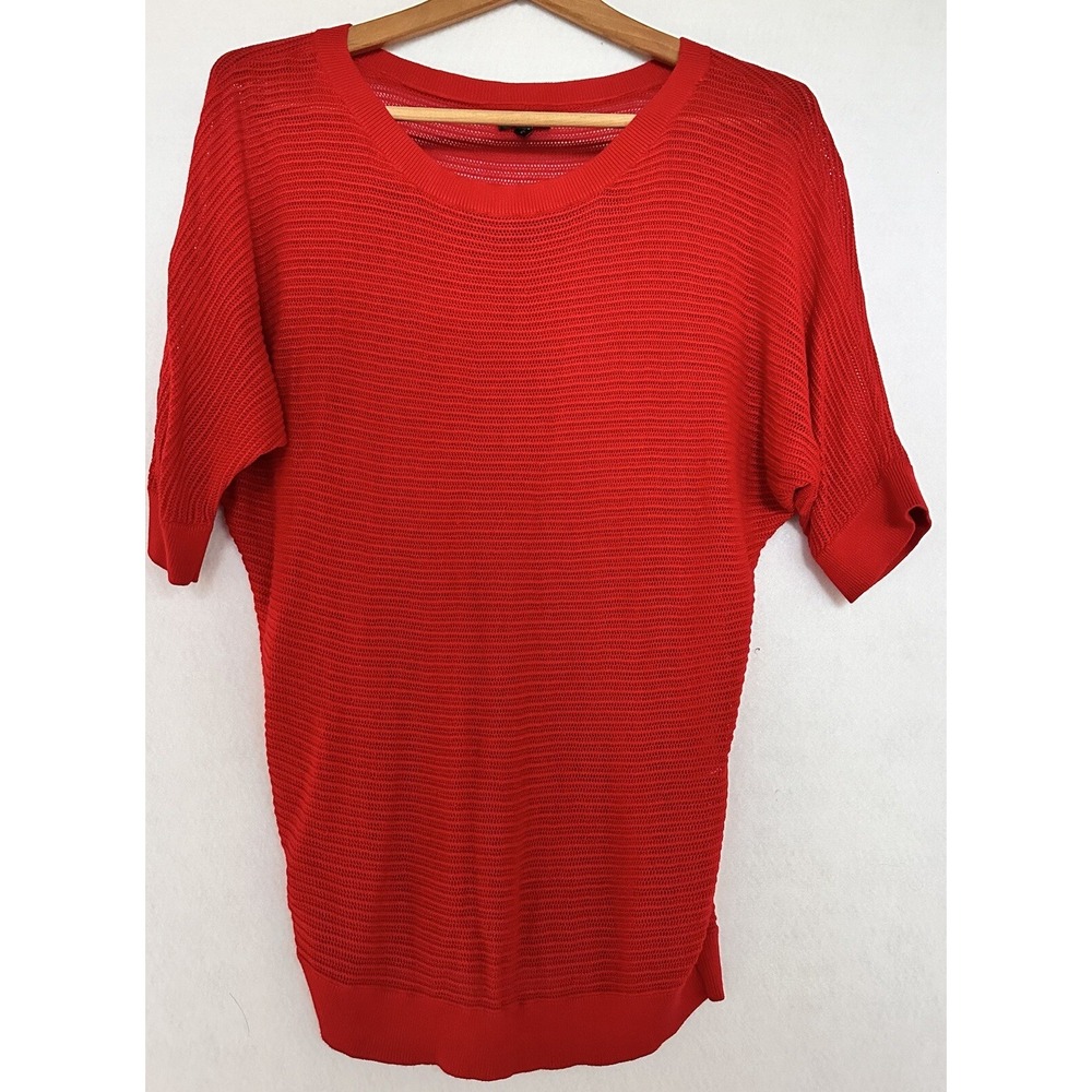 Express Tunic Blouse Relaxed Knit Womens M Red Excellent